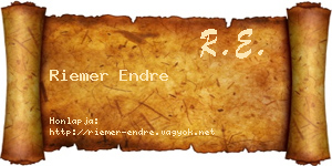 Riemer Endre névjegykártya